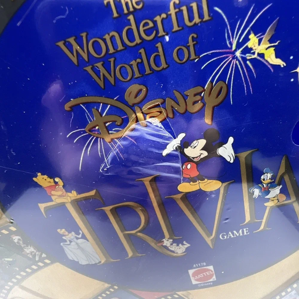 1997 The Wonderful World of Disney Trivia Game Mattel Film Tin Sealed Vintage